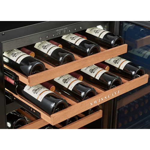 Swisscave Weinkühlschrank WLU-160DF, 2-Zonen Weinkühlschrank für Kücheneinbau, 40 Flaschen, 82cm (H)