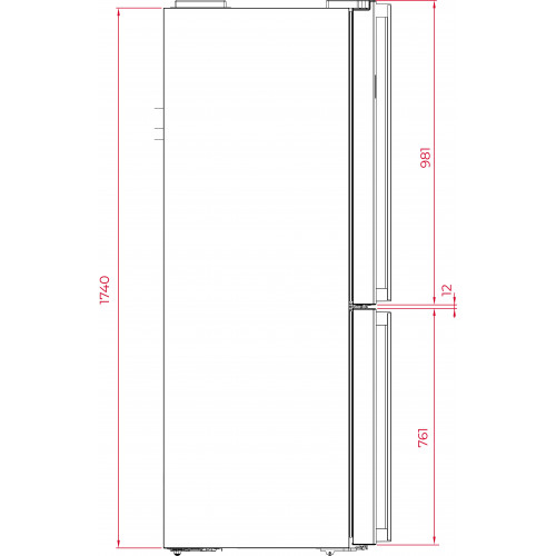 Teka RMF74830DSS LongLife No Frost Side by Side-Kühl-Gefrierkombination mit 4 Türen und IonClean Technologie 