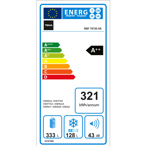 Teka RBF78720SSEU LongLife No Frost Kühl-Gefrierkombination, 192cm