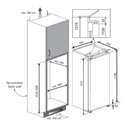 Teka TKI4235EU Einbau-Kühlschrank, 122cm