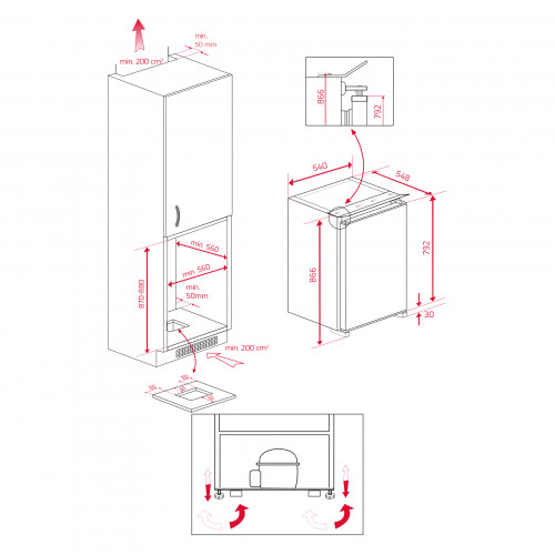 Teka TKI3130EU Einbau-Kühlschrank mit Gefrierfach, 88cm