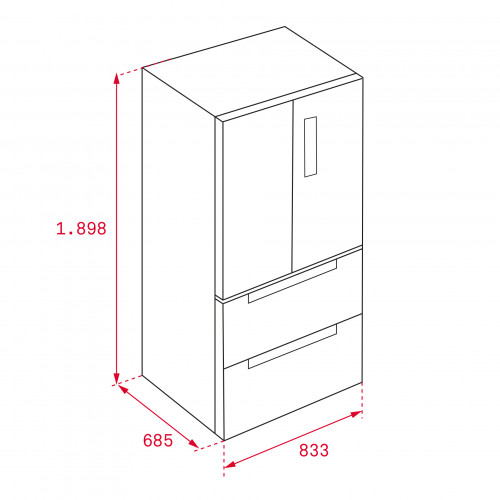 Teka RFD77820SSEU French Door LongLife No Frost Kühl-Gefrierkombination, 2 Türen, 2 Schubladen