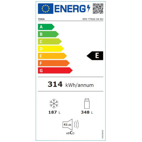 Teka RFD77820SSEU French Door LongLife No Frost Kühl-Gefrierkombination, 2 Türen, 2 Schubladen