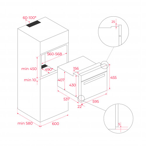  Teka HLC844C Kompakt-Backofen mit HydroClean® ECO-Reinigungssystem und Mikrowellenfunktion