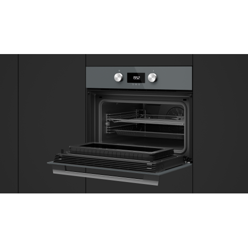 Teka HLC8440CST Kompakt-Backofen mit HydroClean® ECO-Reinigungssystem und Mikrowellenfunktion 45cm, 11 Funktionen, Stone grey