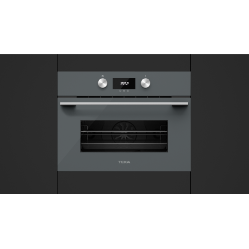 Teka HLC8440CST Kompakt-Backofen mit HydroClean® ECO-Reinigungssystem und Mikrowellenfunktion 45cm, 11 Funktionen, Stone grey