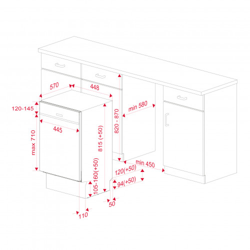 Teka DSI44700 Integrierter Geschirrspüler, 45cm, mit 7 Spülprogrammen