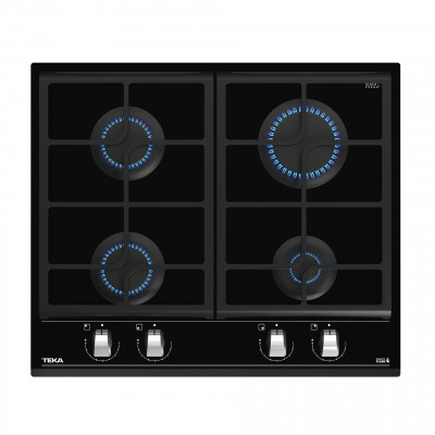 Teka GZC64300XBN 60cm Glas-Gaskochfeld mit 4 Kochzonen