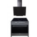 GURARI Elektro-Standherd GCH E 912 BL +GCH S 171 BL 90 Prime, Elektro Standherd 90 cm/ 8 Funktionen+Dunstabzugshaube 90 cm