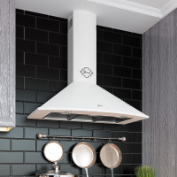 GURARI Wandhaube GCH 046 WH 9, Designer Dunstabzugshaube 90 cm/ Weiß/ Saugstark 1000m³/h GURARI Wandhaube GCH 046 WH 9, Designer Dunstabzugshaube 90 cm/ Weiß/ Saugstark 1000m³/h