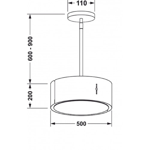 GURARI Inselhaube GCH I 237 IS 50, Umluft Inselhaube, Edelstahl,Lampen Insel Dunstabzugshaube 50cm, 860m³/h