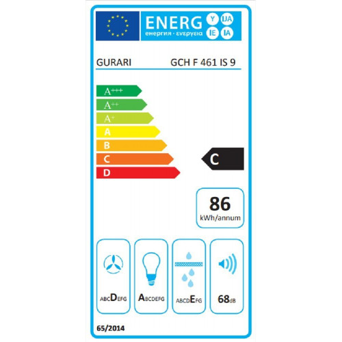 GURARI Wandhaube GCH F 461 IS 9 Inox, Dunstabzugshaube 90 cm, 1000m³/h