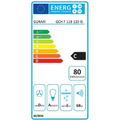 GURARI Wandhaube GCH F 118 120 IS, Dunstabzugshaube 120 cm, 1000m³/h