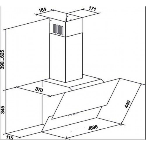 GURARI Elektro-Standherd GCH E 912 BL+ GCH 268 BL 9 Prime, Elektro Standherd 90 cm/ 121L / 8 Funktionen +Dunstabzugshaube 90cm