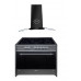 GURARI Elektro-Standherd GCH E 912 BL+GCH T 465 90 BL PRIME, Elektro Standherd 90 cm/ Schwarz/ Range Coocker / 121L /Edelstahl/ 8 Funktionen / Heißluft/ Grill/ 5 Hi-Light Zonen/ Zweikreiszone/Restwärmeanzeige/+Dunstabzugshaube 90 cm 1000m³/h Wandhaube in 