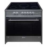 GURARI Elektro-Standherd GCH E 912 BL, Elektro Standherd 90 cm/ Schwarz/ Range Coocker / 121L /Edelstahl/ 8 Funktionen / Heißluft/ Grill/ 5 Hi-Light Zonen/ Zweikreiszone/Restwärmeanzeige/