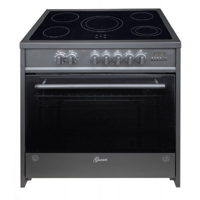 GURARI Elektro-Standherd GCH E 912 BL, Elektro Standherd 90 cm/ Schwarz/ Range Coocker / 121L /Edelstahl/ 8 Funktionen / Heißluft/ Grill/ 5 Hi-Light Zonen/ Zweikreiszone/Restwärmeanzeige/