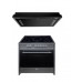 GURARI Elektro-Standherd GCH E 912 BL+GCH C 343 120 BL PRIME, Elektro Standherd 90 cm/ Schwarz/ Range Coocker / 121L /Edelstahl/ 8 Funktionen / Heißluft/ Grill/ 5 Hi-Light Zonen/ Zweikreiszone/Restwärmeanzeige/+Dunstabzugshaube Deckenhaube 120 cm 1000m³/ 