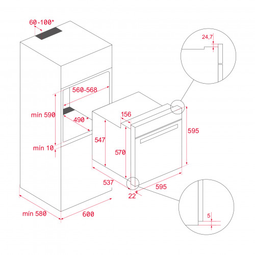 Teka HLB8510P Einbau-Backofen mit Pyrolyse-Selbstreinigungsfunktion und MaestroPizza-Funktion