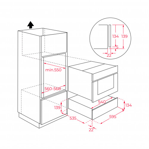 Teka VS1520GS 15cm Einbau-Vakuumierschublade, vorbereitet für Glasfront